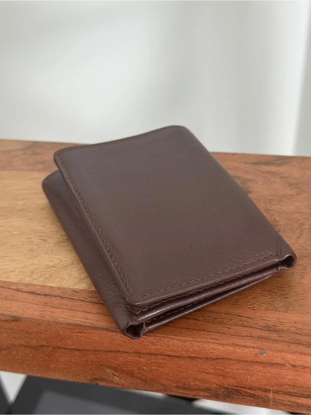Slim Leather Card Holder Wallet - Brown